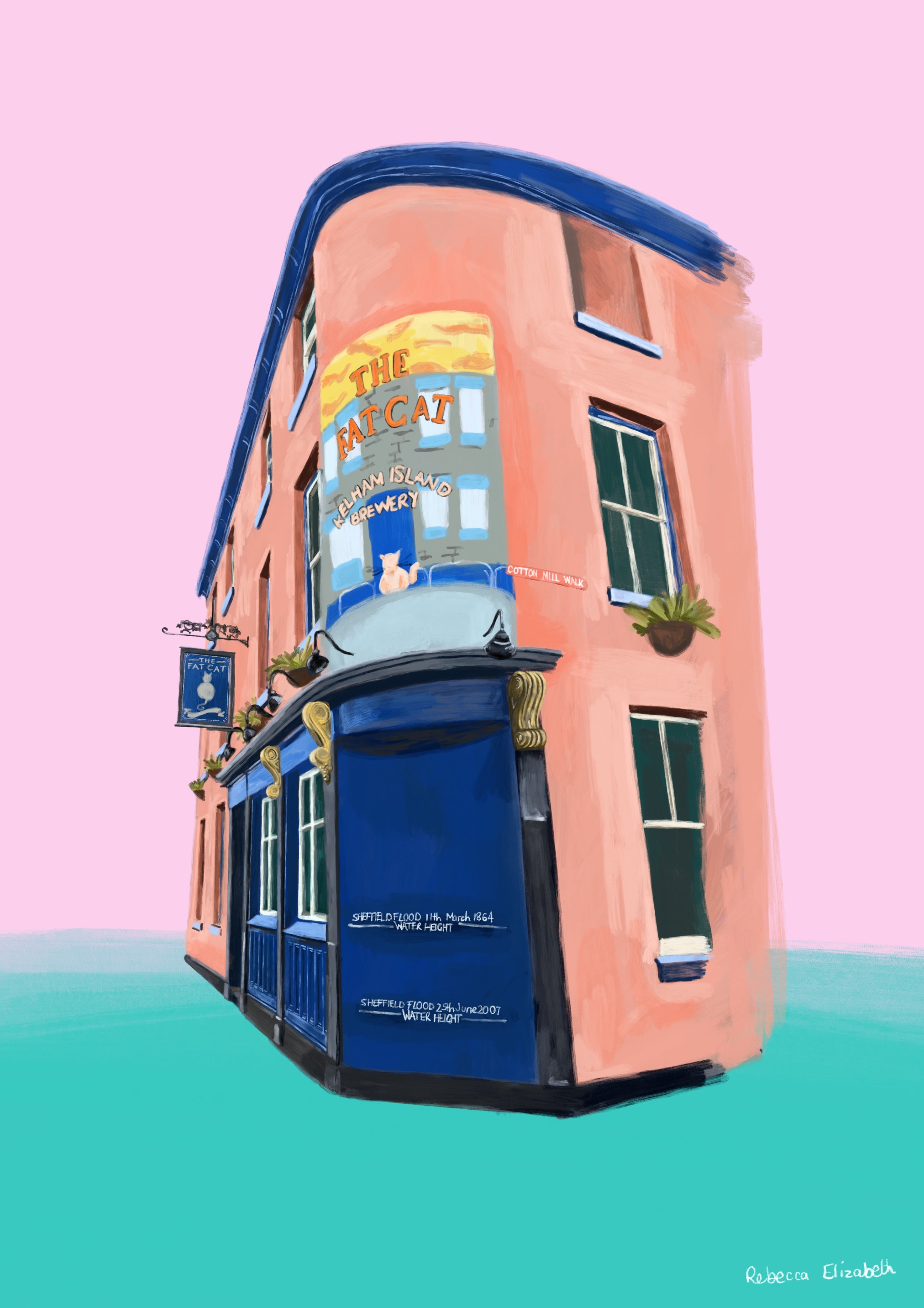 The Kelham Island Series -The Fat Cat Pub Illustration – Rebecca ...